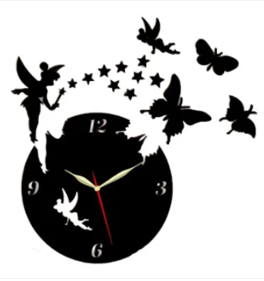 3D Fairy Clock with Butterflies and Backlight - Wall Decor for Kids' Rooms
