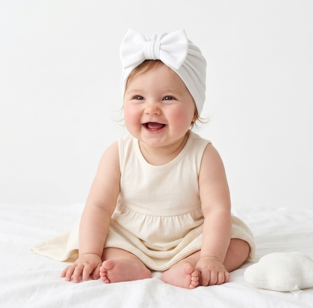 Pack of 4 summer Turban caps for baby girl Random 4 born baby | Hat | Bow Cap| Turban Cap| Turban cap for baby girls| Summer caps | turban caps for every kid summer Turban Caps also available Big bow turban cap Soft Fabric Skin friendly Fabric