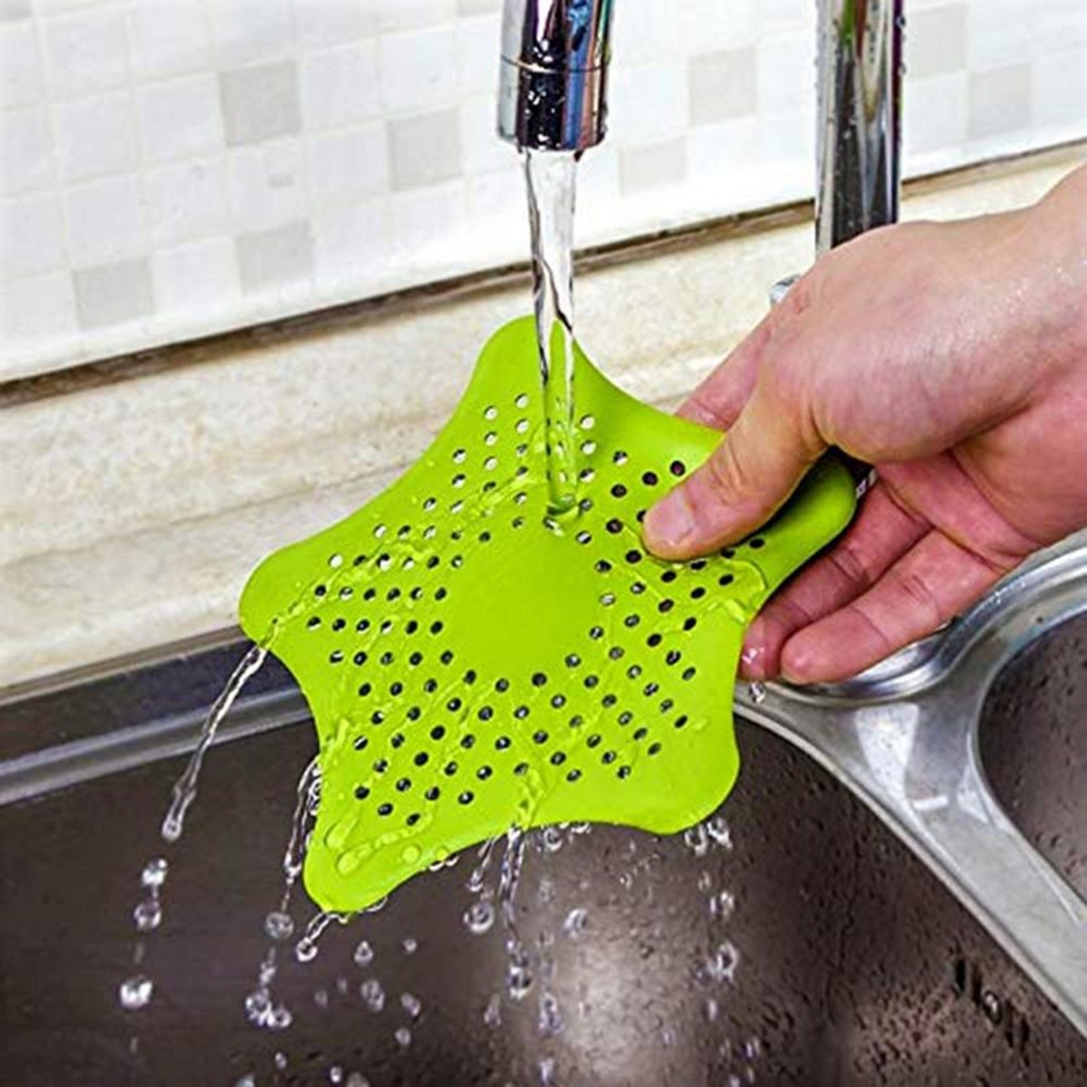 Star Shape Hair Catcher Durable Silicone Hair Stopper Shower Drain Covers Easy To Install And Clean Suit For Bathroom Bathtub And Kitchen