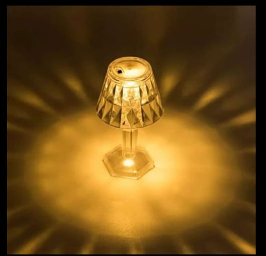 LED Crystal Small Table Lamp Mini Diamond Bedside Light Home Decor