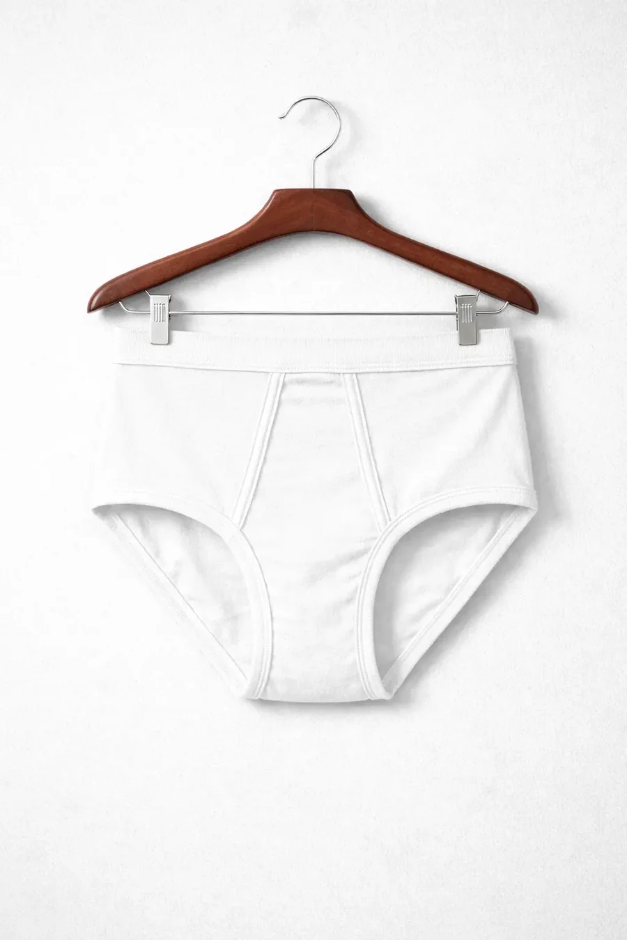 White Cotton Belt Style Brief Underwear for Men V-Cut Soft Comfortable Breathable Daily Wear
