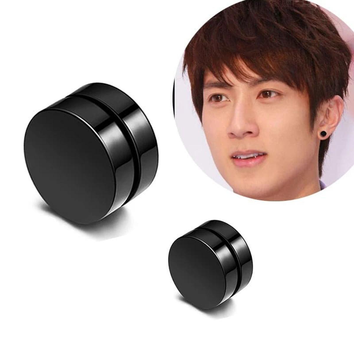 Black/Stainless Magnetic Pair Steel Studs For Boys And women Best Quality -  Order Studio