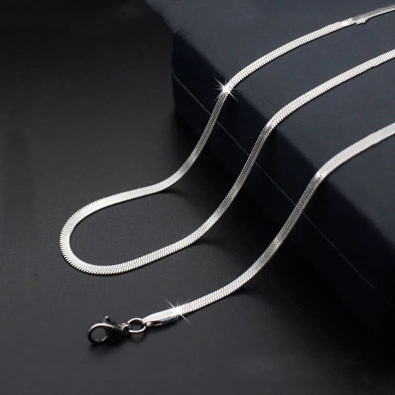 Silver Stainless Steel snake chain for men and women Italian Thin Cuban Chain For Men/Boys Neck