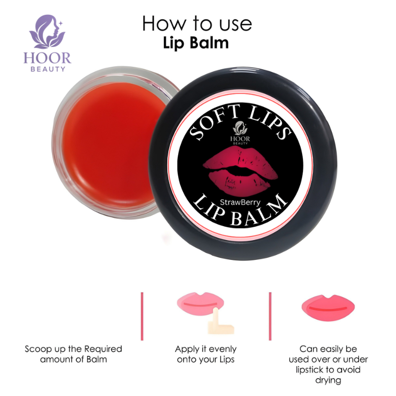 Pink Strawberry Lip Balm | Natural Lip Softener & Brightener