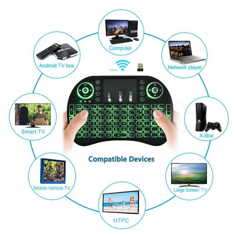 Rechargeable Mini Wireless Keyboard and Touch Pad Mouse Controller