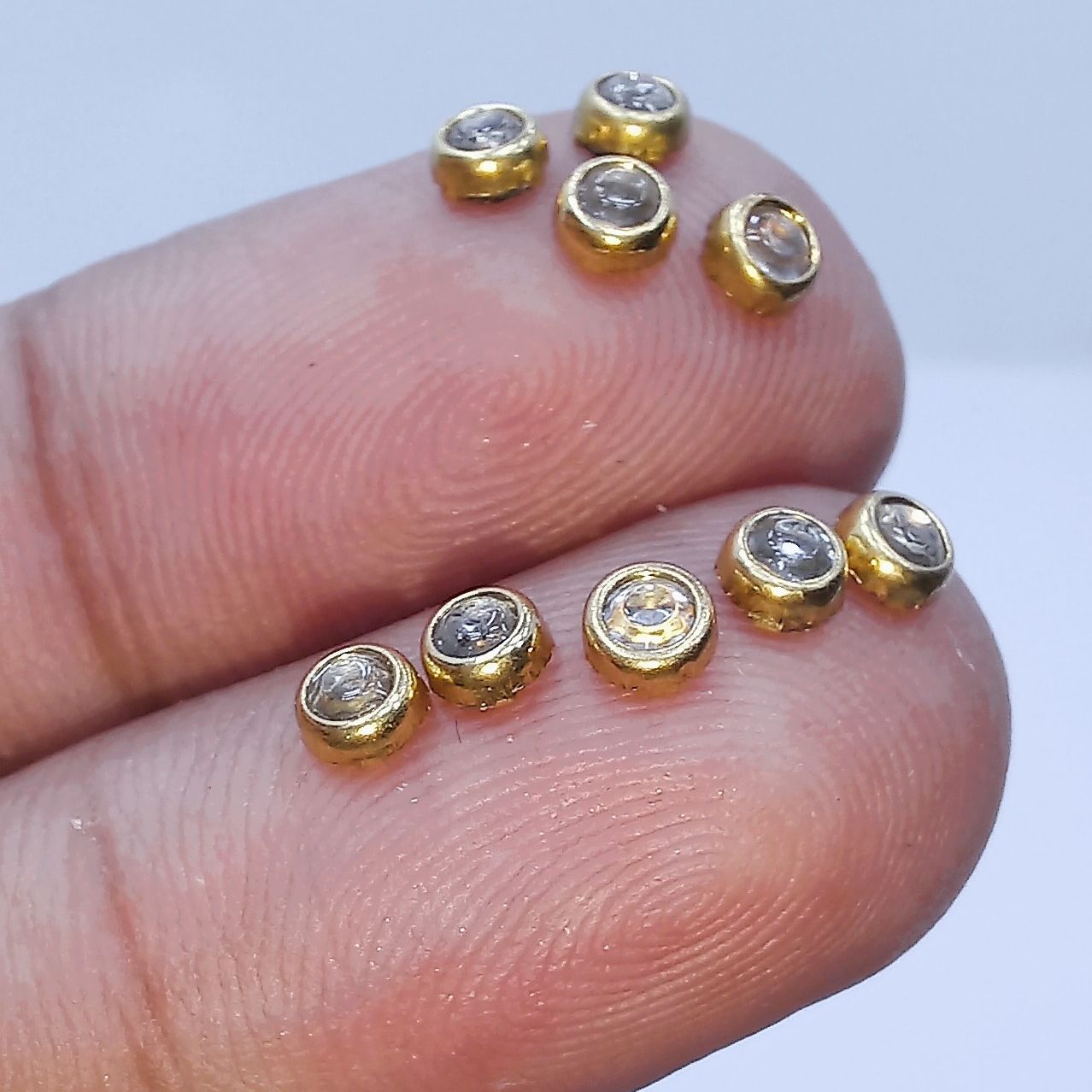 250Pcs, Quality Kundan Stones Beads/Metal Kundan Beads, DIY Art & Craft.