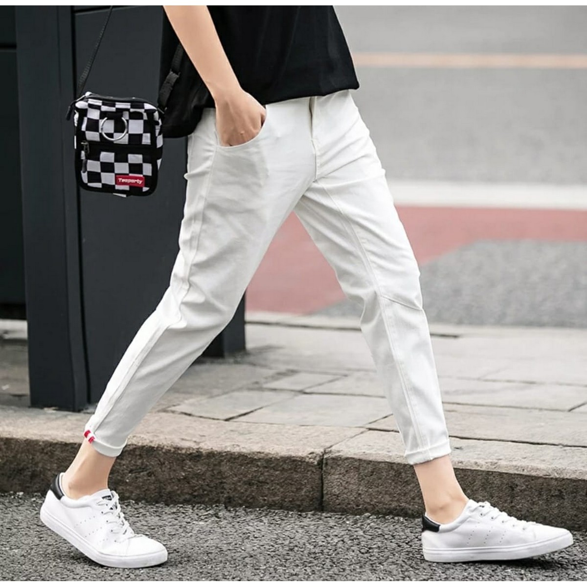 White Cotton Jeans Pant 