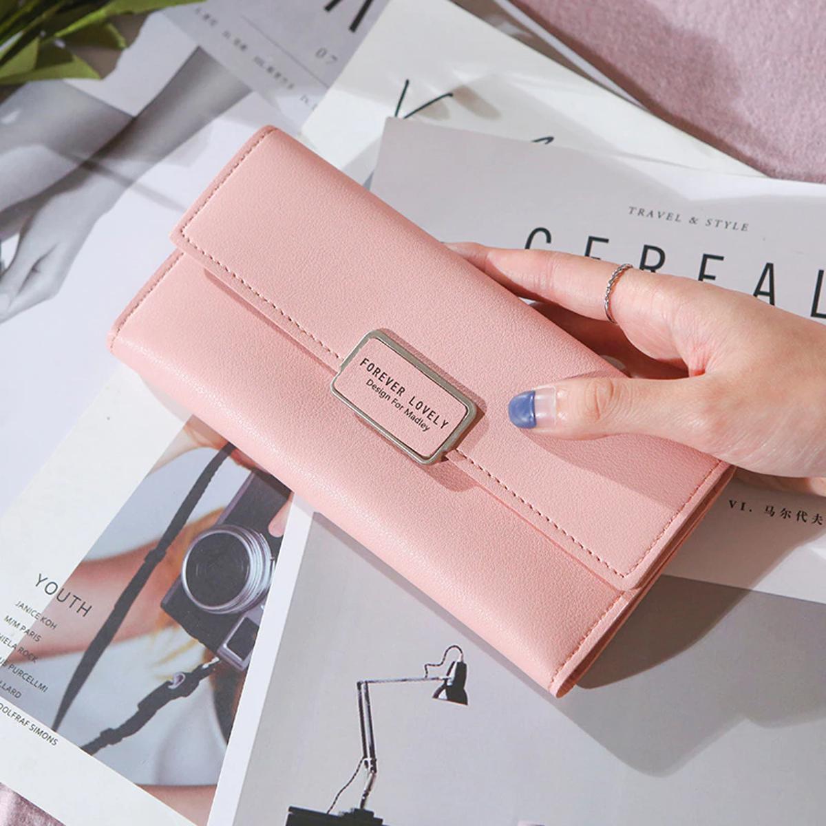 Synthetic Leather Slim Long Wallet for Women Female Coin Purse Clutch for Girls