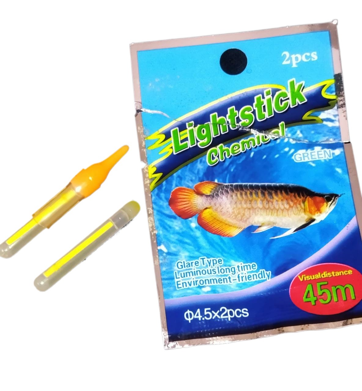 4 pcs/2 Pack Night Glowing Float Light sticks Fishing Float Fluorescent Light, Dark Glow Stick Useful Lots Fishing