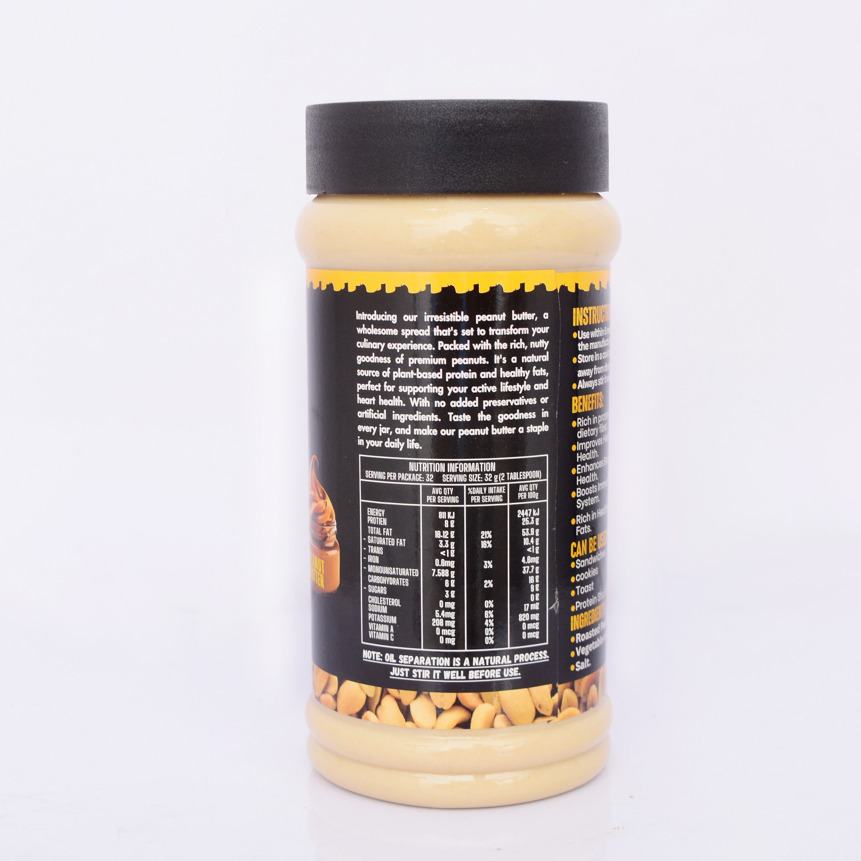 Protein Hub Crunchy Natural Peanut Butter – Keto-Friendly | 1 kg