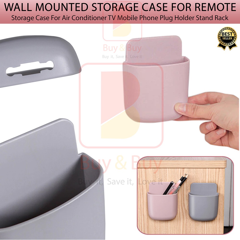 Wall Mounted Storage Case for Remote, Toothbrush, Mobile Phone Plug