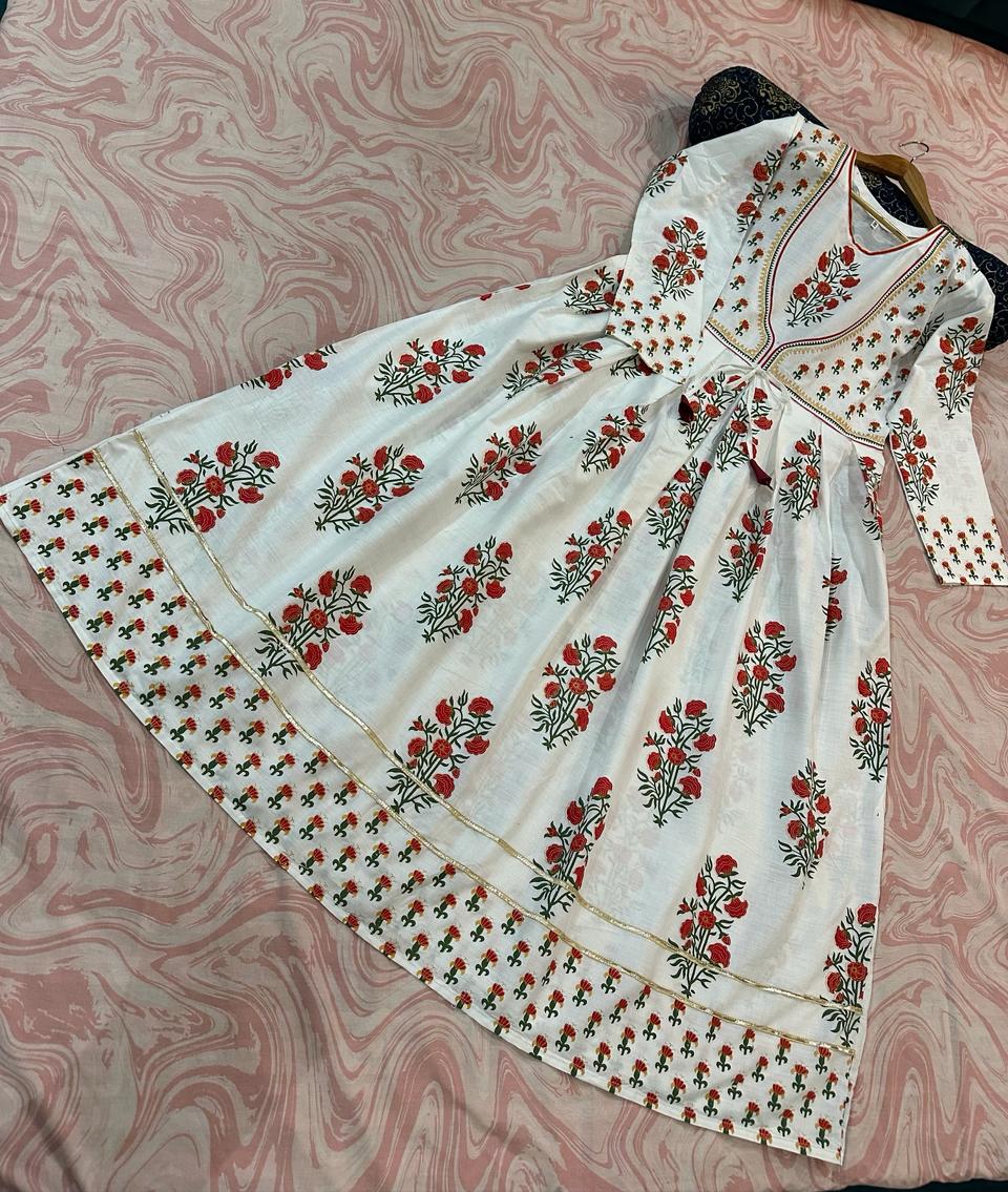 Stylish Collection Stitched Flower printed Maxi dress Daraz.pk