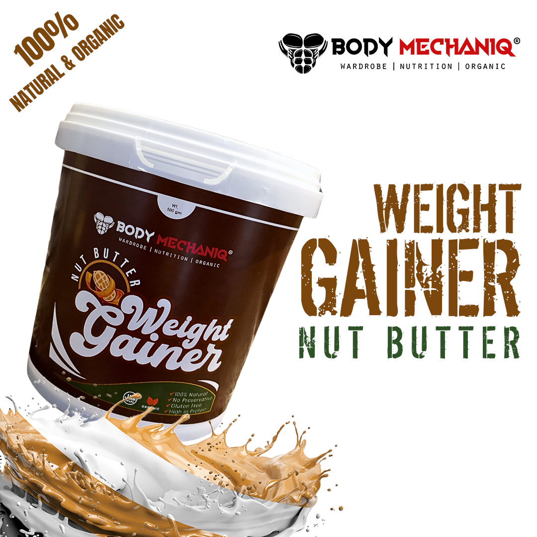 Body Mechaniq Natural & Organic Weight Gainer Nut Butter - High-Quality, Low Sugar, Single Pack