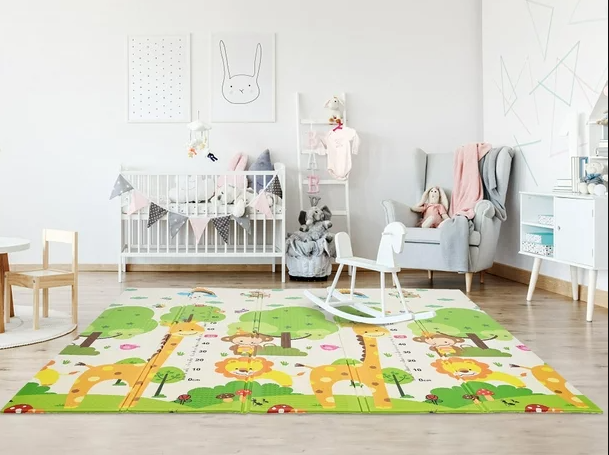 Double Sided Water-proof Foldable Baby Crawling Floor Play Mat. Multi-Purpose Floor Mat for Baby, Extra Thick Foam Mat (Assorted Prints)
