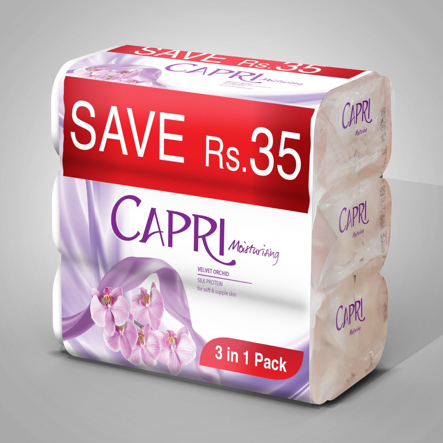 Capri Pack Of 3 Purple Soap - 150gmx3