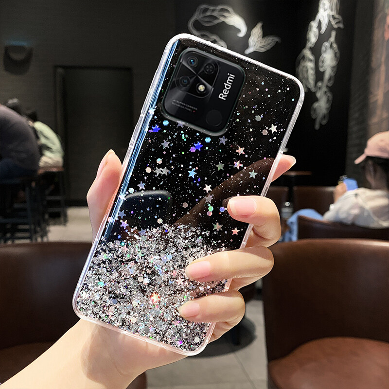 HAOYE Cover per Xiaomi Redmi 10C, Elegante Brillantini Modello