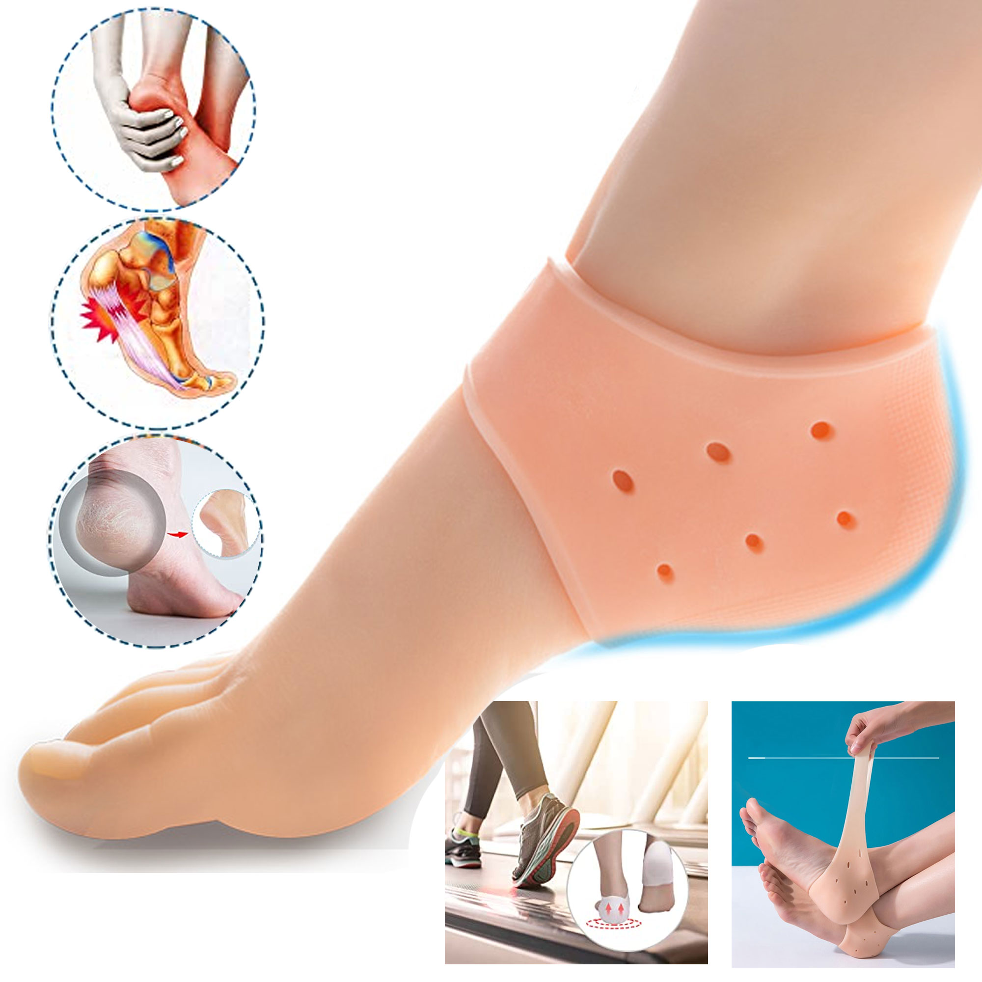 Heel Socks for Cracked Feet| Heel Protector for Women| Heel Anti Crack Set for Women| Heel Cushion for Heel Pain | Anti Crack Heel Socks | Anti Crack Silicone Socks | Pain Relief Socks for Women