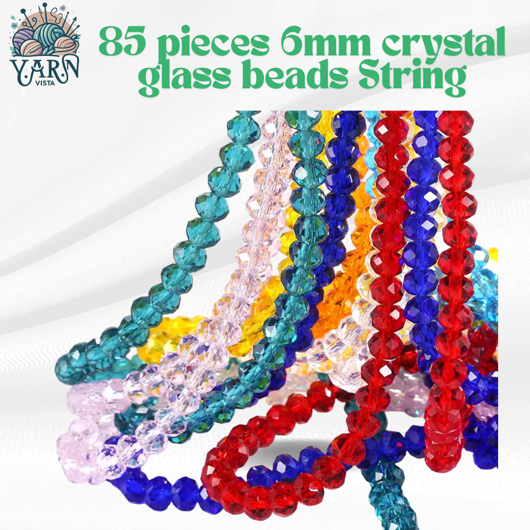 6mm Crystal Beads (80+ Pieces) for DIY Jewelry Making & Clothing Designs – High-Quality AB Crystal Beads | Yarn Vista