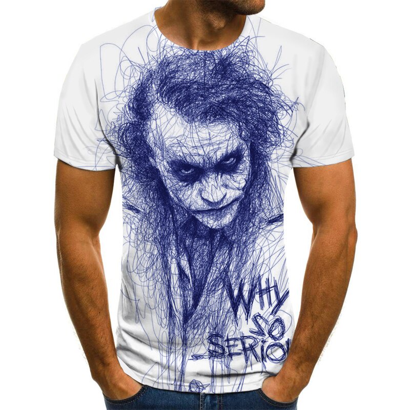 3D Printed Clown T Shirt Men Joker Face 