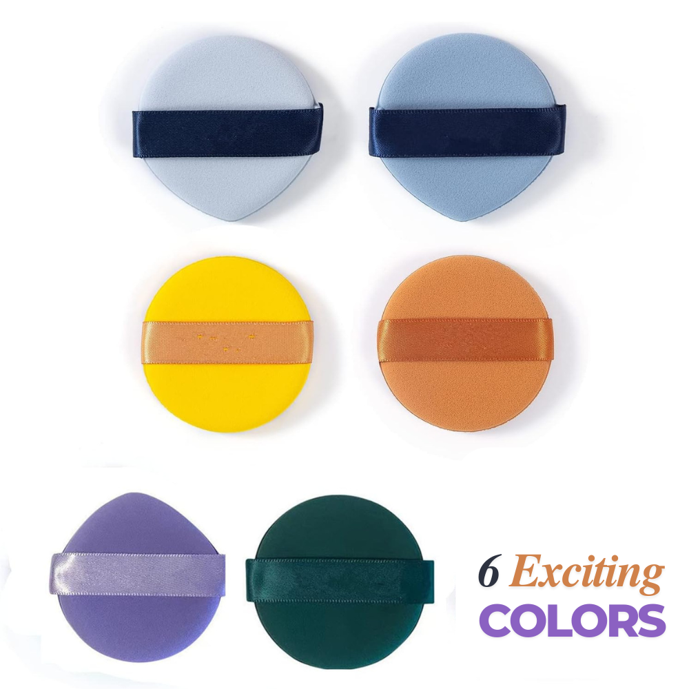 FANTZEI 6 Pieces Mini Powder Puff Face Soft Makeup Puff Velour Cosmetic Foundation Blender Sponge In Different 6 Colors Beauty Makeup Tools price in Pakistan