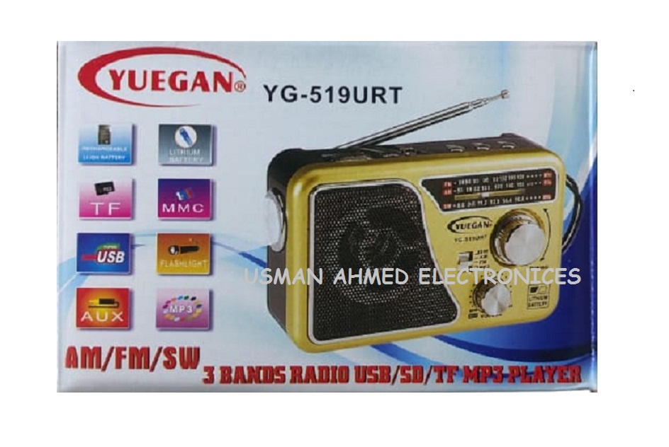Portable 3-Band (FM/AM/SW) Rechargeable Radio with USB/TF Music Player