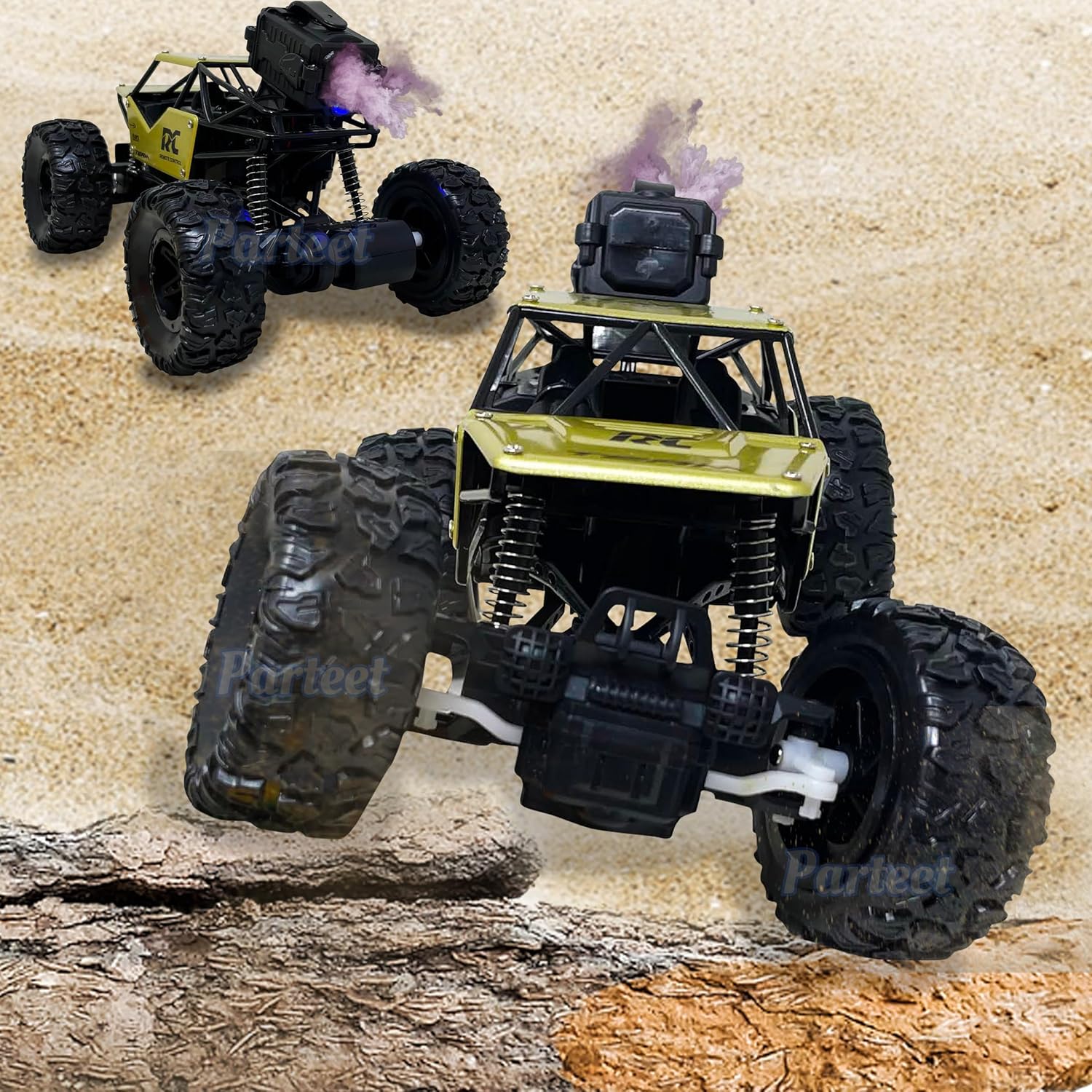 Monster Truck Remote Control Car with Smoke RC Toy for Boys High Speed 1:18 Die-Cast Remote Control Toys For Kids Off-Road Racing Truck