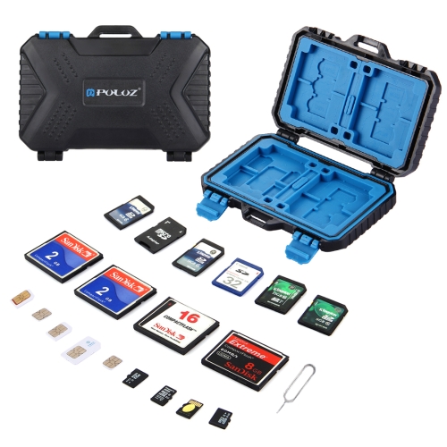ENRG PULUZ 27-in-1 DSLR Camera Memory Card Case Water Dust Resistant Compact Storage Bag for CF SD TF SIM Cards Sim Pin Tool Size of Memory Cards and Standard Sims Micro Sims Nano Sims
