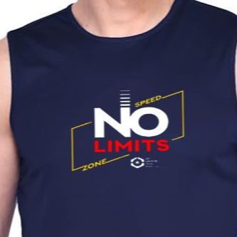 Men's Compression Sleeveless Top NO LIMITS Print in Navy Blue