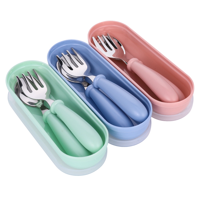 Baby Utensils Spoons Forks Sets With Travel Safe Case, Easy Grip Heat  Resistant Bendable Bpa Free Toddler Feeding Training Utensils Sets (green+  ) Cpc Certificate - Temu