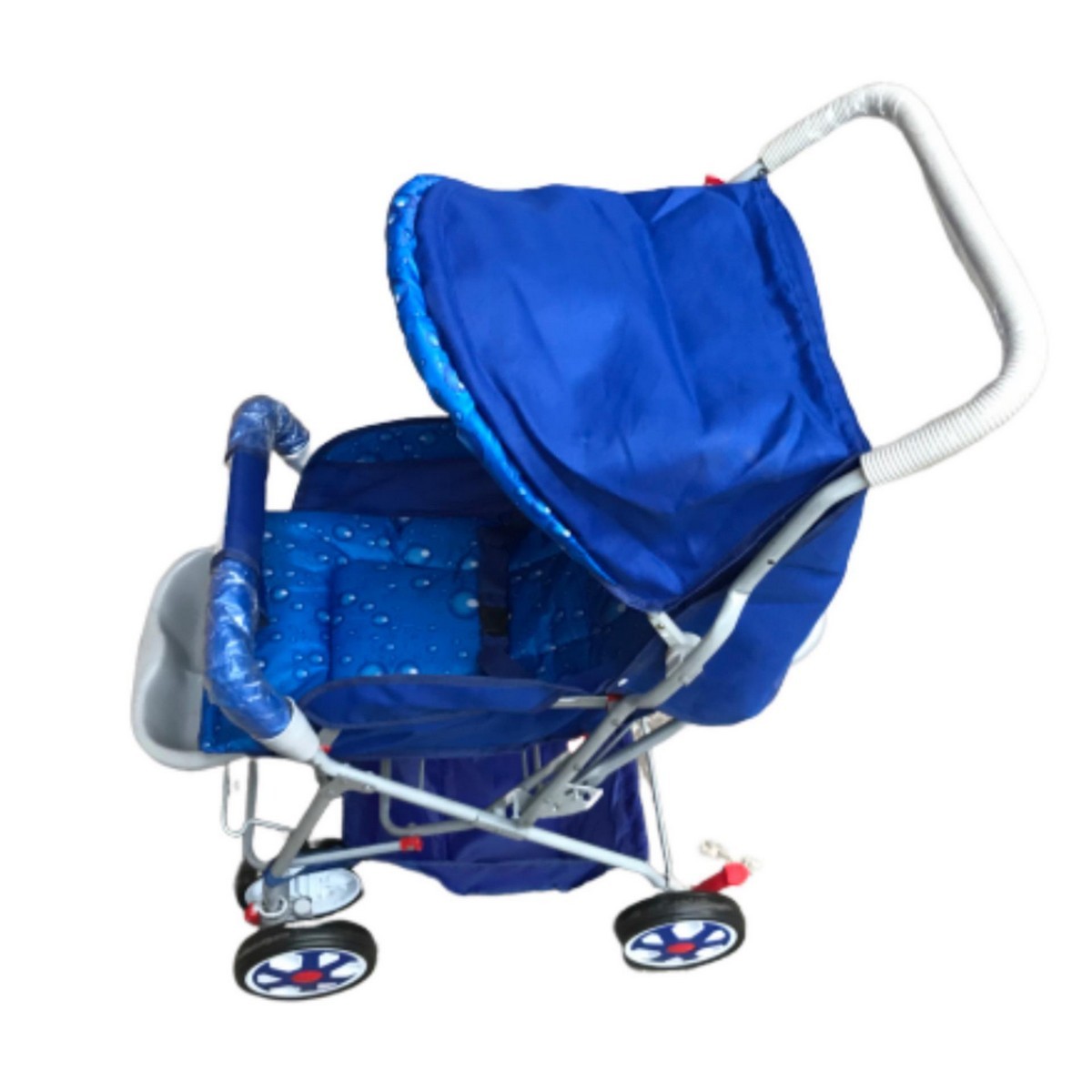 Alloy Foldable Baby Stroller Pram For Newborn  Blue/Red color with  6 Big Tyres