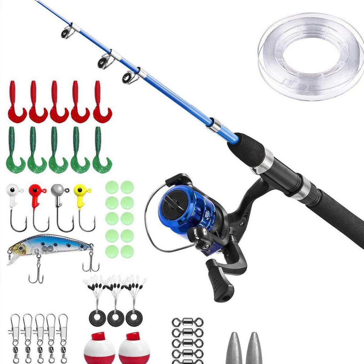 Multi Color Telescoping Fishing Rod feet Sections w Casting