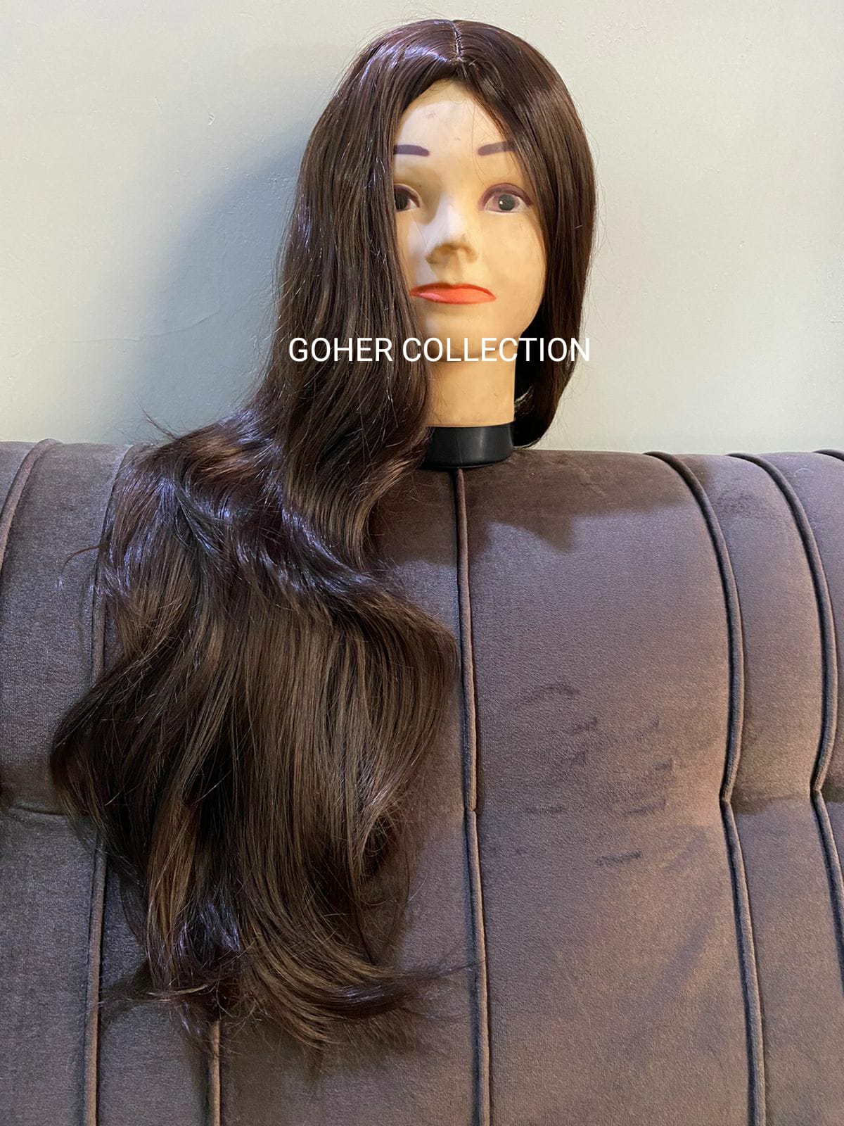 Full head hair style wig for girls and women's - medium brown