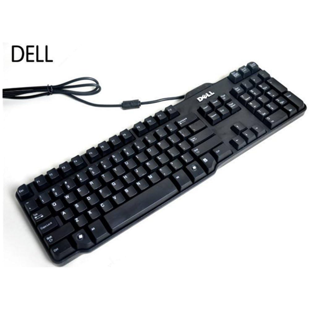 Dell N Cut keyboard, USB wired keyboard SK-8115, Spill-Resistant Design, Quiet Typing, 104 Keys