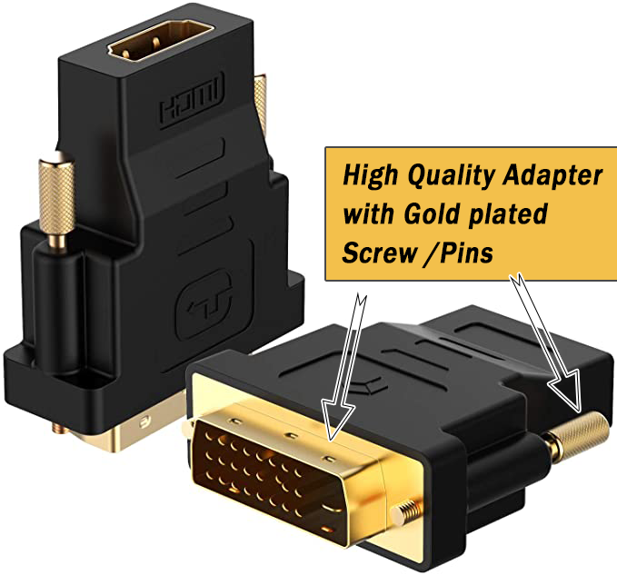 DVI 24+1 Male to HDMI Female Adapter Converter Gold Plated DVI to HDMI Dual Way Converter 1080P for PC PS3 Projector HDTV