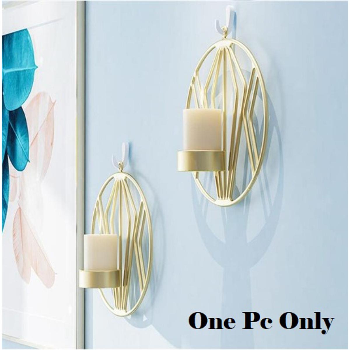 3D Geometric Round Iron Tealight Candle Holder Nordic Style Sconce Wedding Party Candlestick Rose Gold Black Home Wall Decor