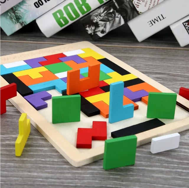 Intelligence Puzzle - Puzzles For Kids - Jigsaw Puzzle - Wooden Intelligence Puzzle - Toy - Puzzle - Wooden Puzzle - Brain Teasers - 3d Puzzle - Best Puzzle Game For Brain - Building Block Teasers Educational Puzzle for Kids