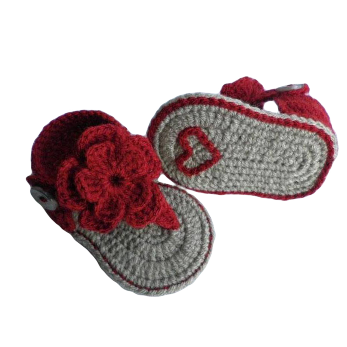 Top Flower Woolen Handmade Crochet Baby Summer Sandal