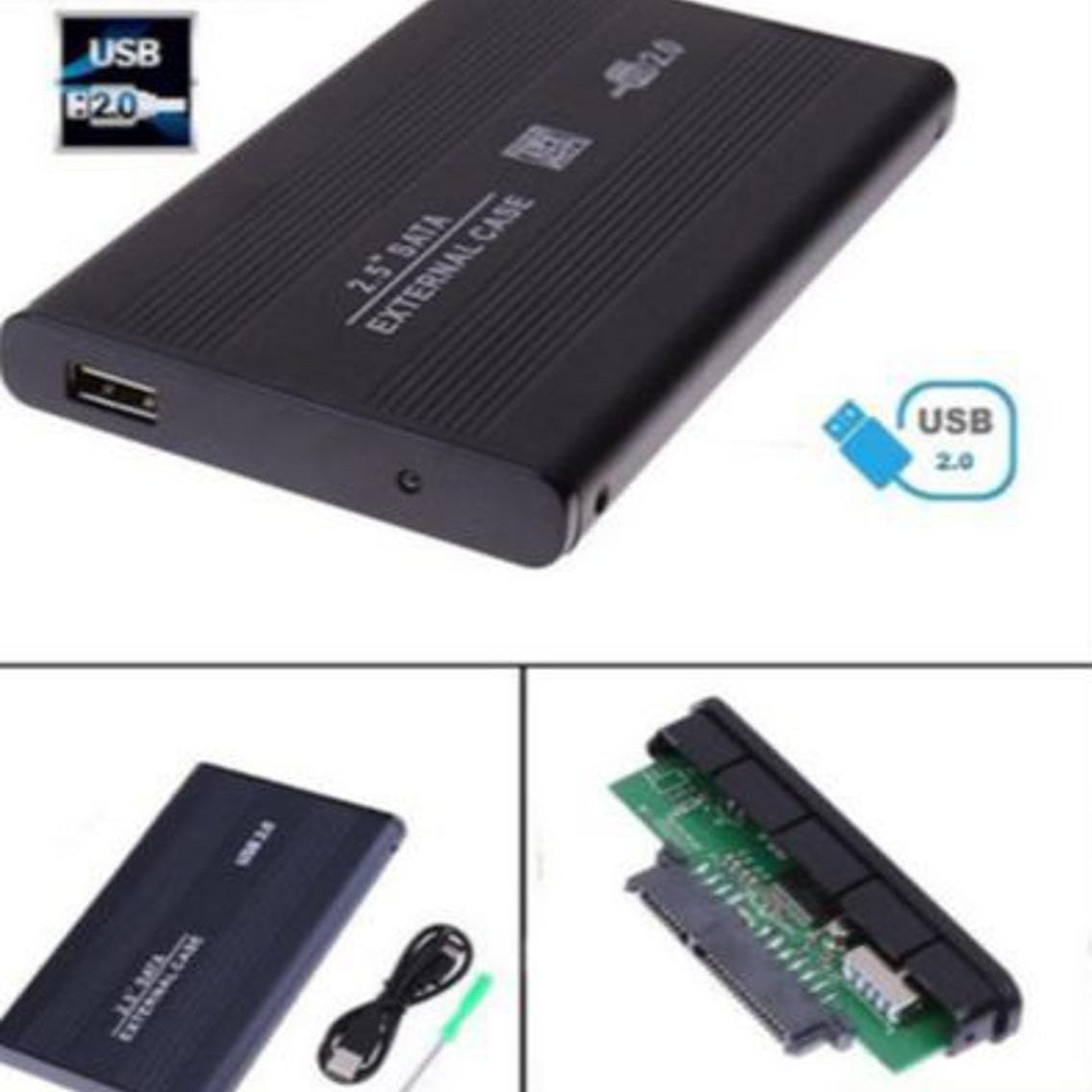 USB 2.0 - SATA External 2.5 inch HDD Hard Drive Enclosure Disk Case Box For PC LAPTOP