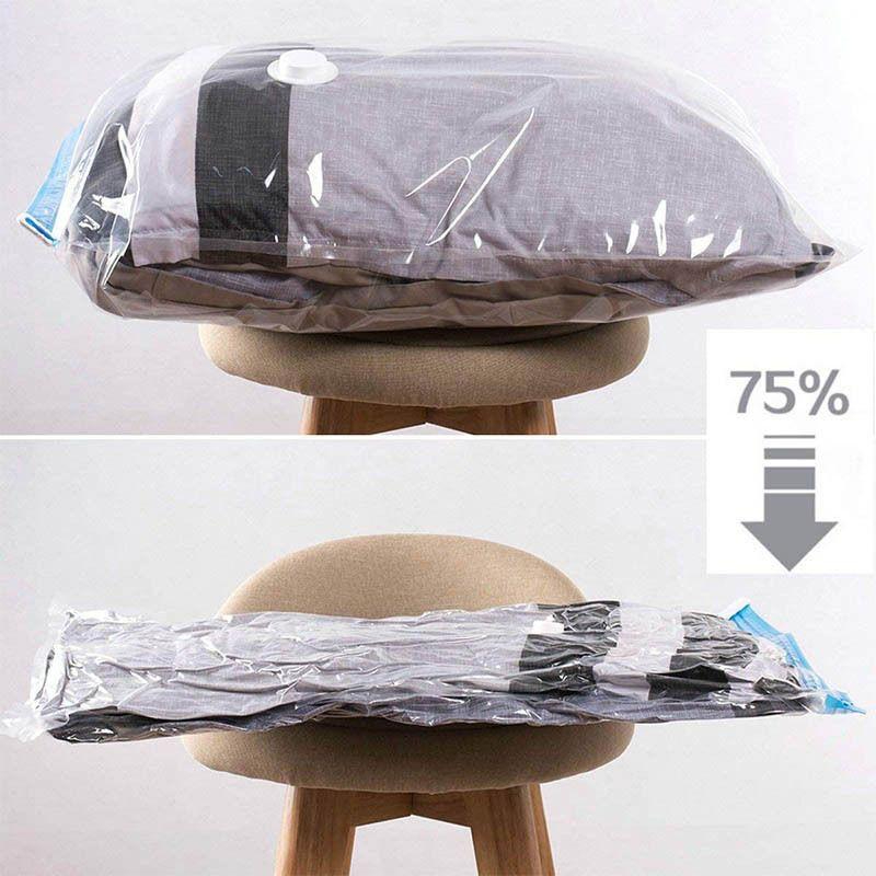 Vacuum Storage Bags With Pump Reusable Compression Organizer Bags For Clothing Blankets Food Storage