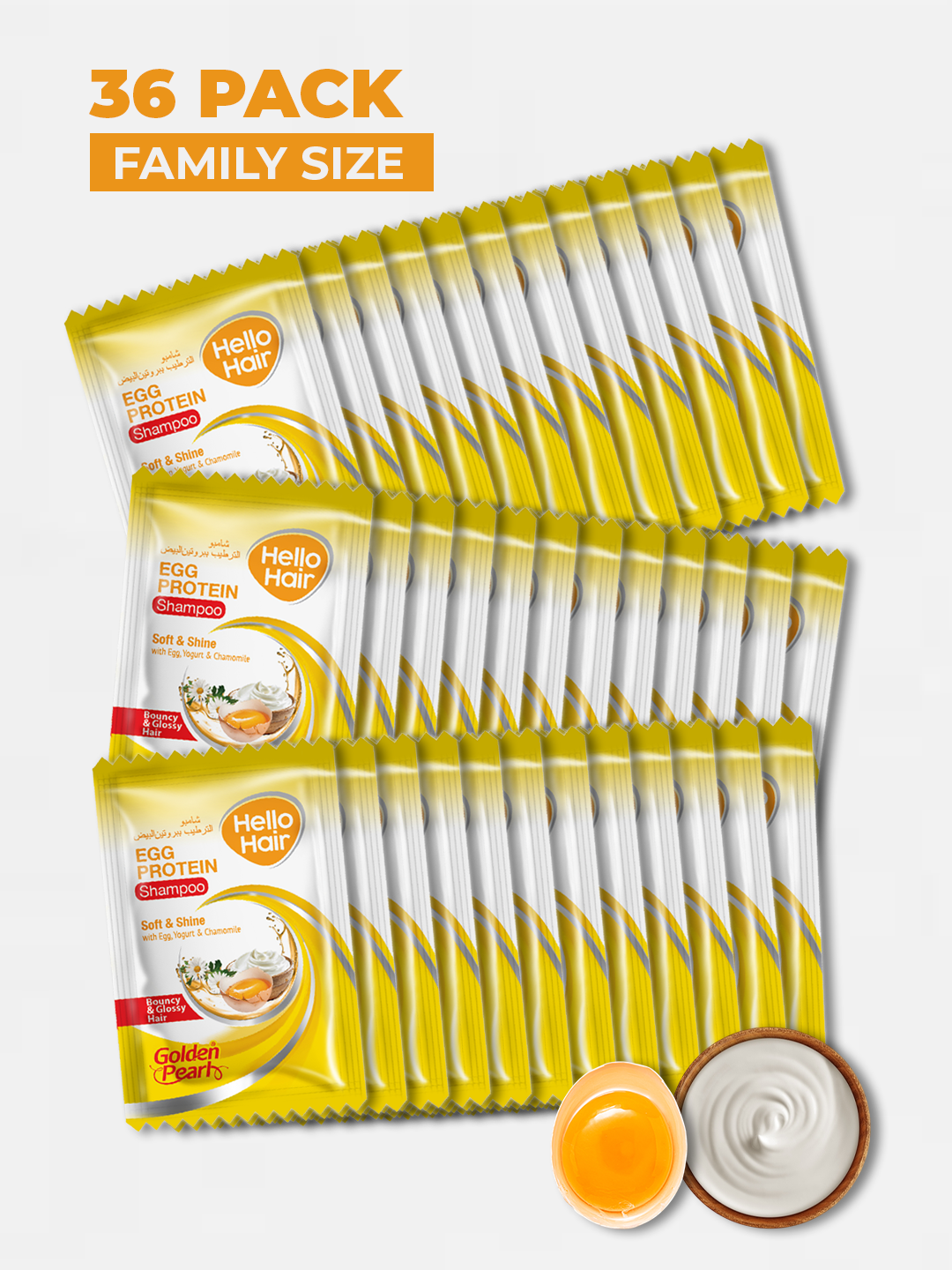 HELLO HAIR  EGG PROTEIN SHAMPOO 4ML SACHET (pack of 36)