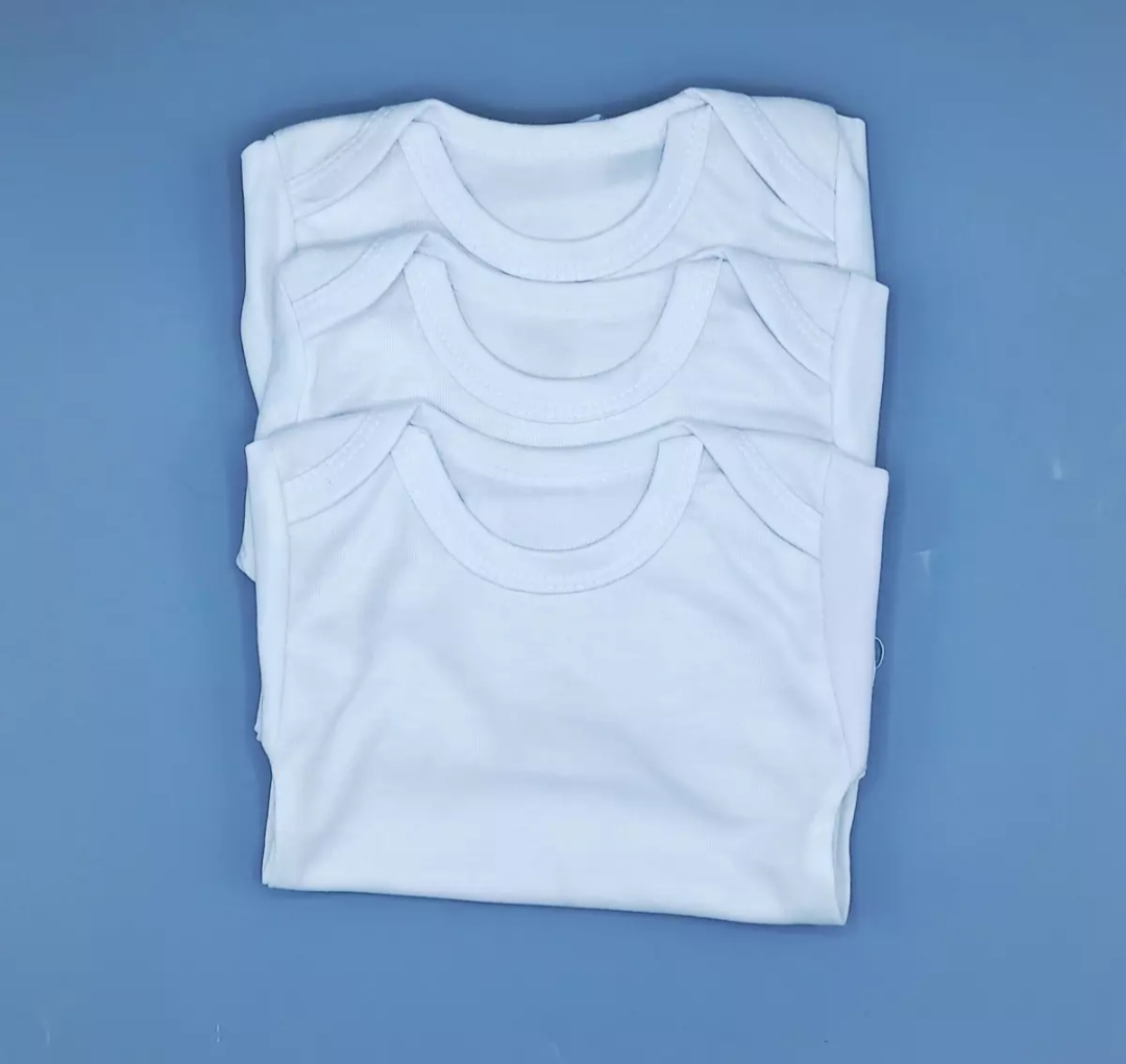 Pack of 3 - Baby Inner - Romper - Full Sleves - White - Bodysuits