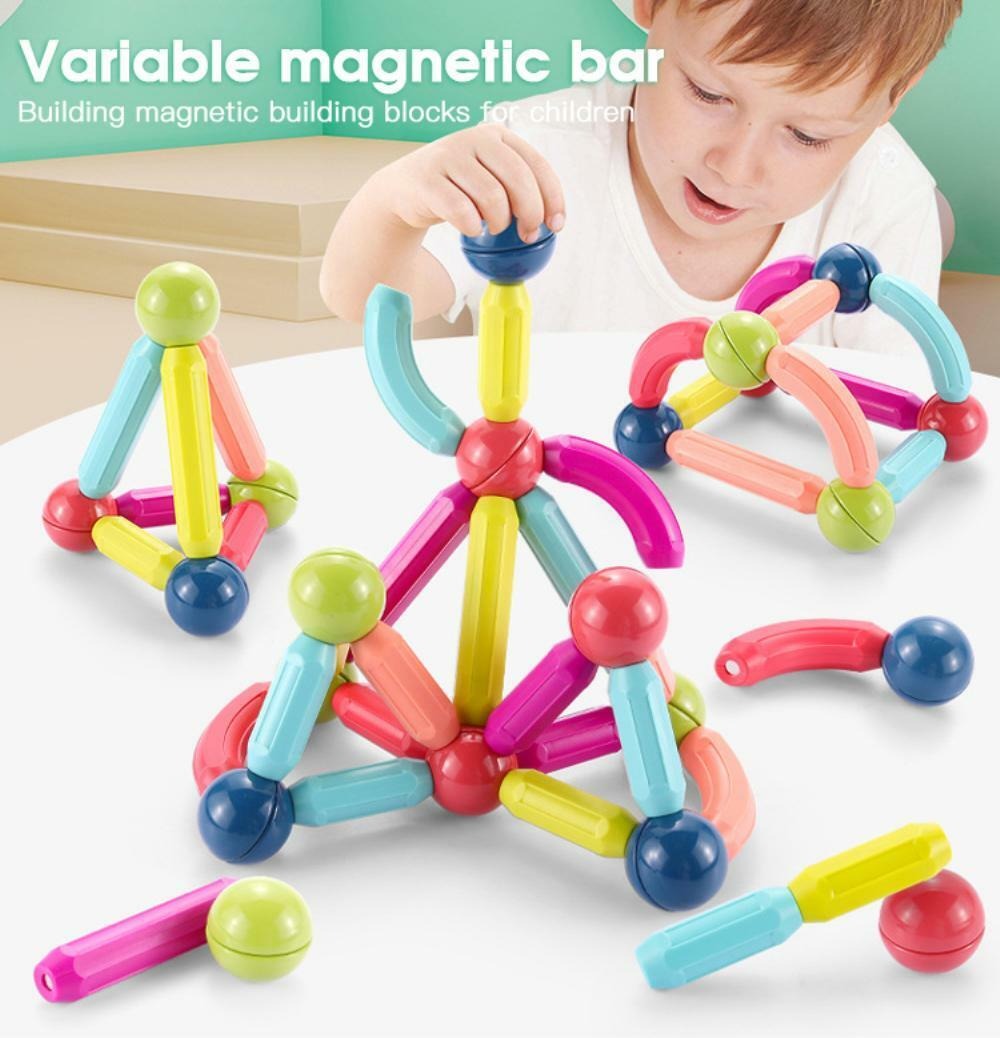 Magnetic Building Blocks Set for Kids Montessori Learning Toy Early Education Construction Sticks Kit