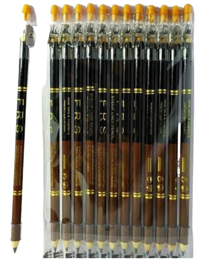 Double head brown black eyeliner eyebrow pencil with sharpener 2in1 eye liner pencil easy to draw makeup pencil