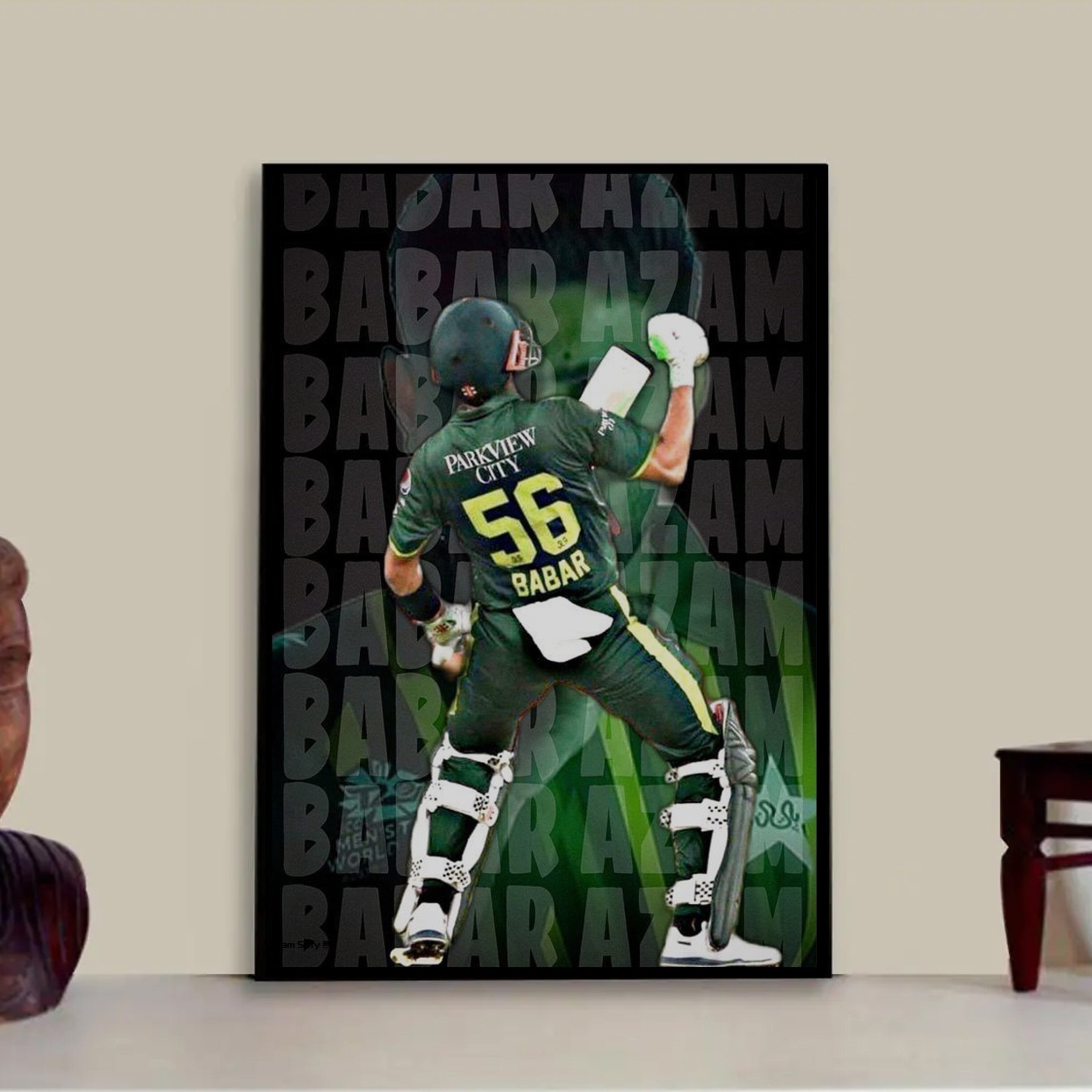 Babar Azam Picture Frame For Boys and Girls Cricket Fans Room Decoration