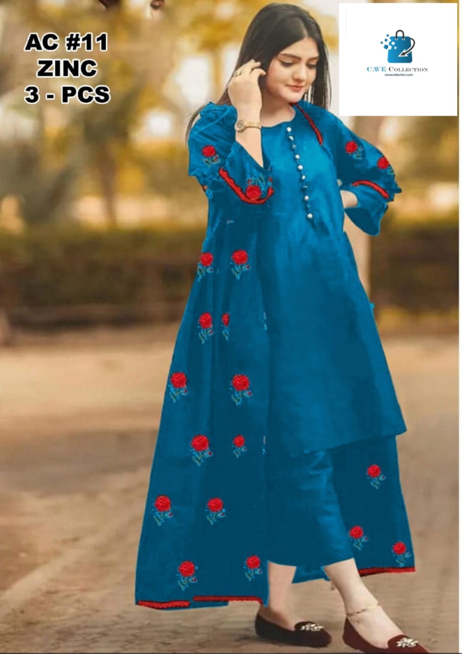 Shamoz/Shamose Silk Digital Print 3PC Unstitched Dress with Along Silk Dupatta main image 1