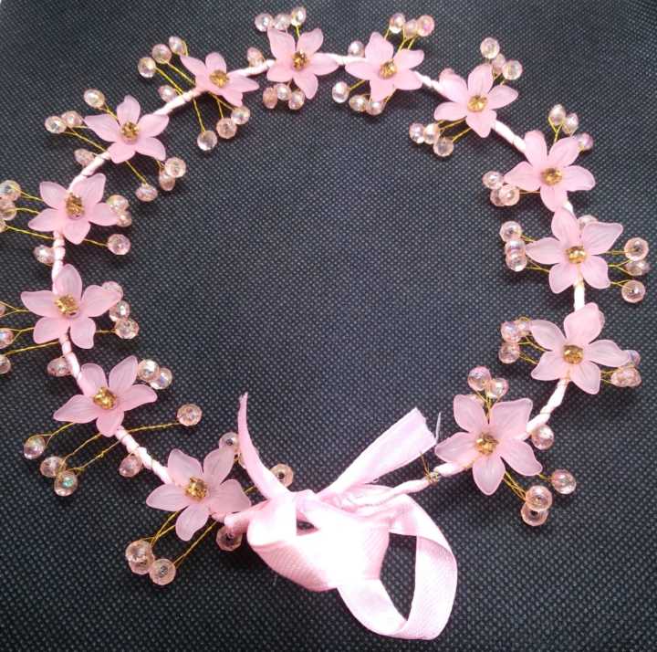 Flower Rhinestone Wedding Headband Hair Accessory Ribbon and Rhinestone For Women and Girls