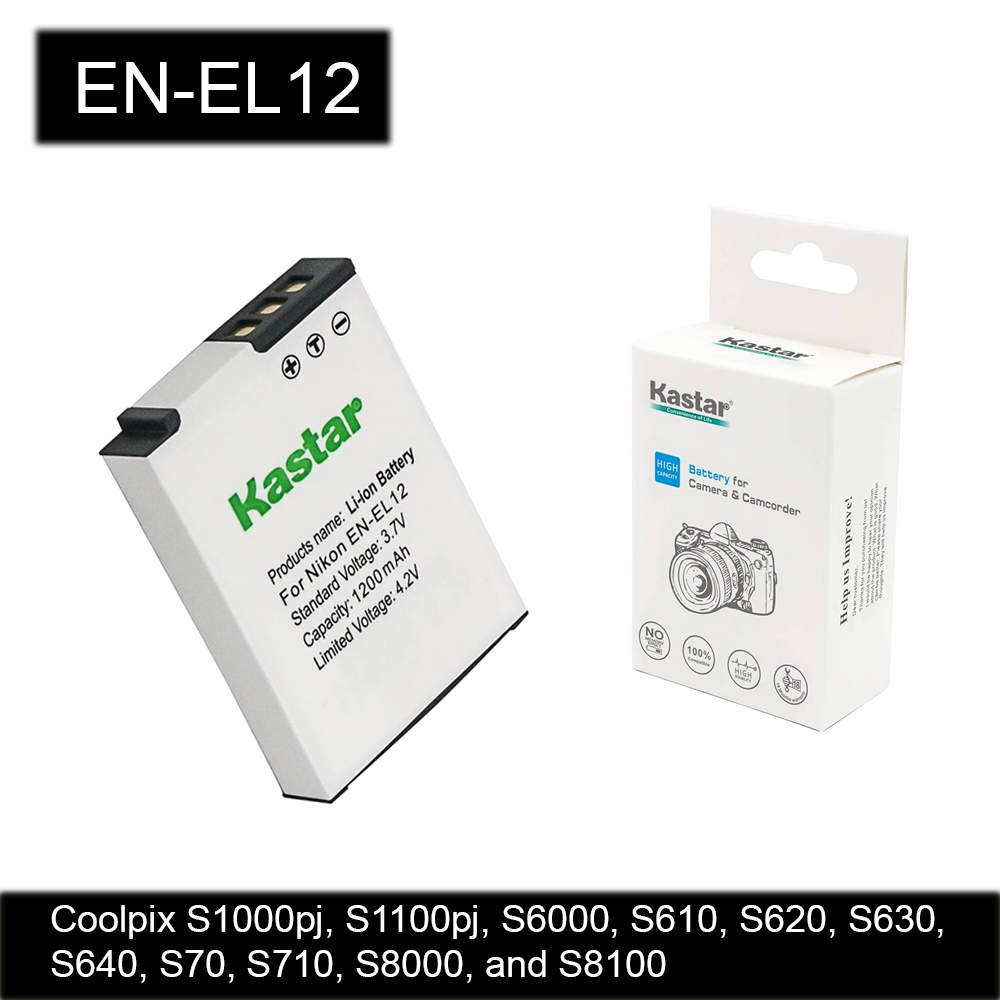 Kastar Battery for Nik EN-EL12, ENEL12, MH-65 Coolpix S9900, S9700
