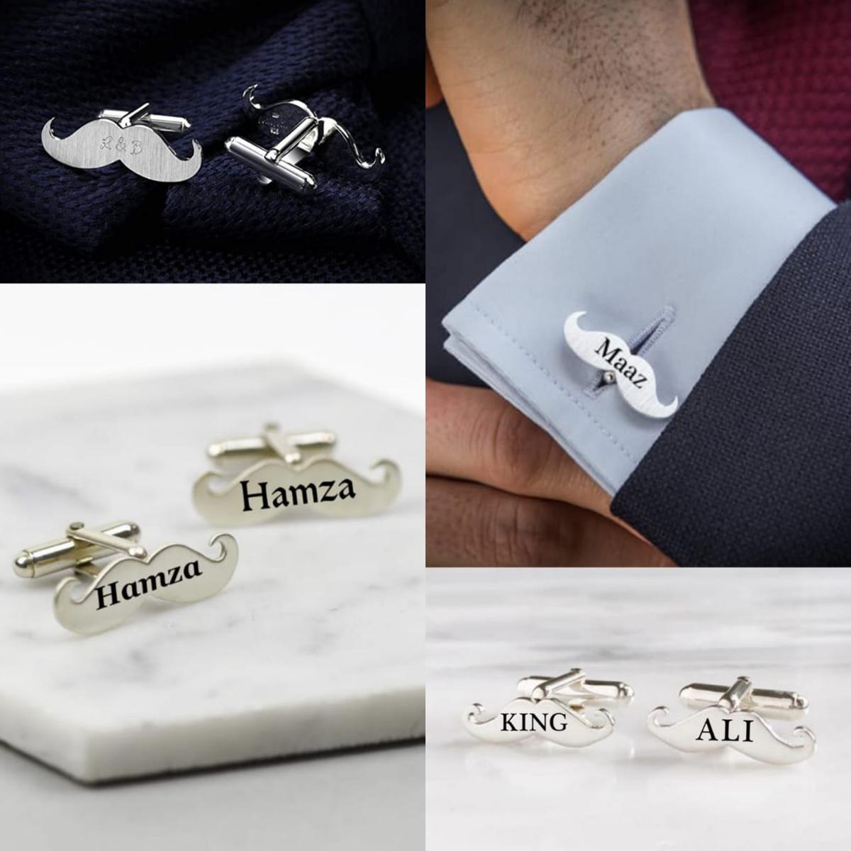 Customize Mustache Cufflinks With name New Article Here At The Ultimate