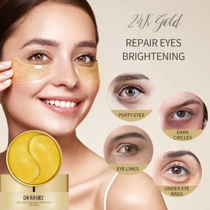 60/PcsBox 24k Gold Collagen Hydrogel Eye Mask Improve Wrinkles Anti Puffiness Dark Circle Remove