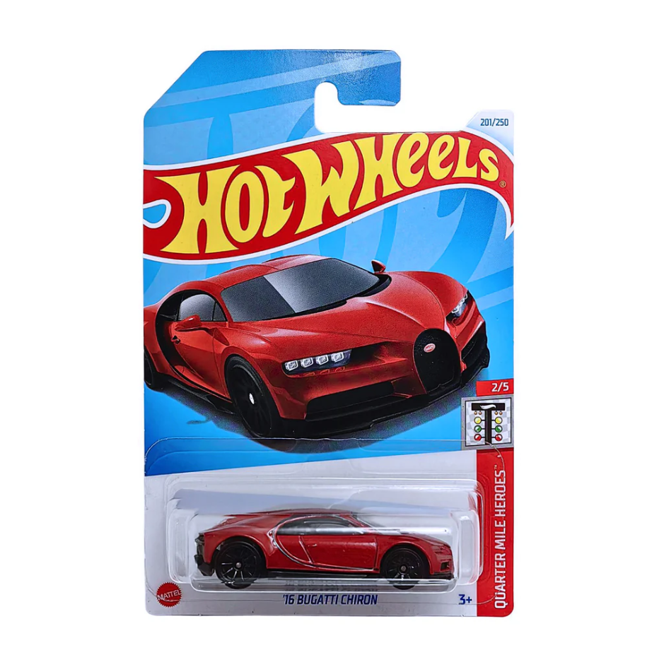 Original Hot Wheels 16 Bugatti Chiron Red #201 Mainline 2024 Case
